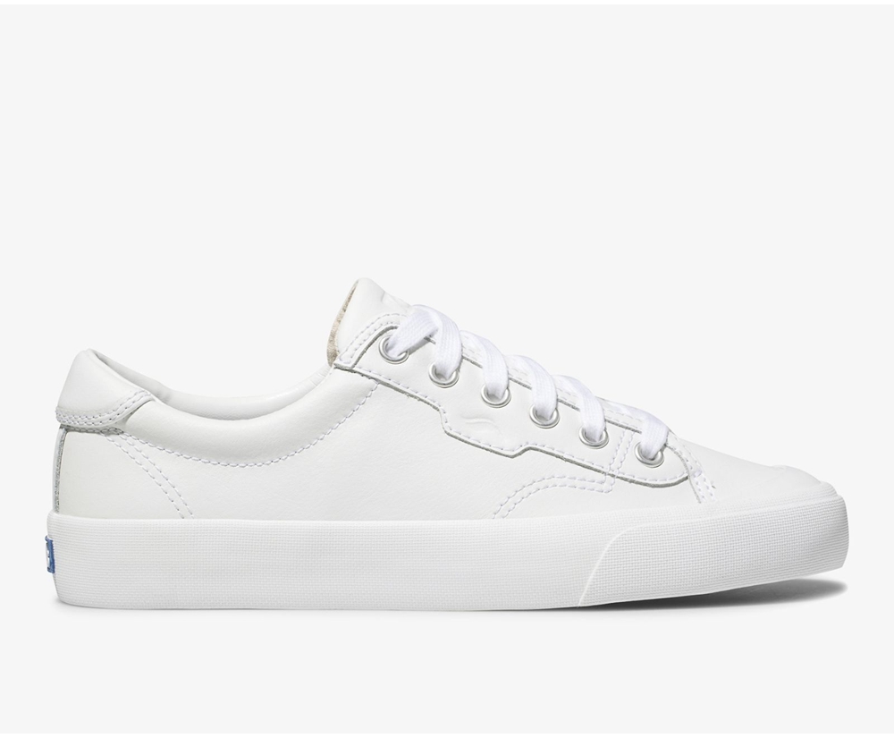 Keds Sneakers White - Crew Kick 75 Leather - Womens NDXLQG-583